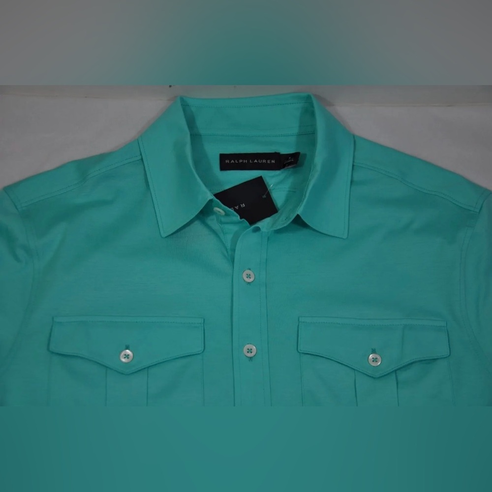 NWT Men's Ralph Lauren Black Label, Cotton Jersey Polo. Size M. $275 Italy Made - Picture 6 of 10